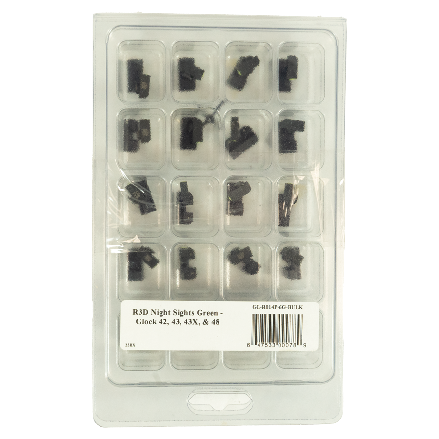 XS Sights R3D Night Sights Set for Glock 42/43/43x/48 Green Bulk 20/ct